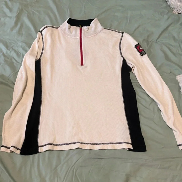 Ralph Lauren Sport Cream Quarter Zip. Made From Thermal Waffle Material. Size Pl